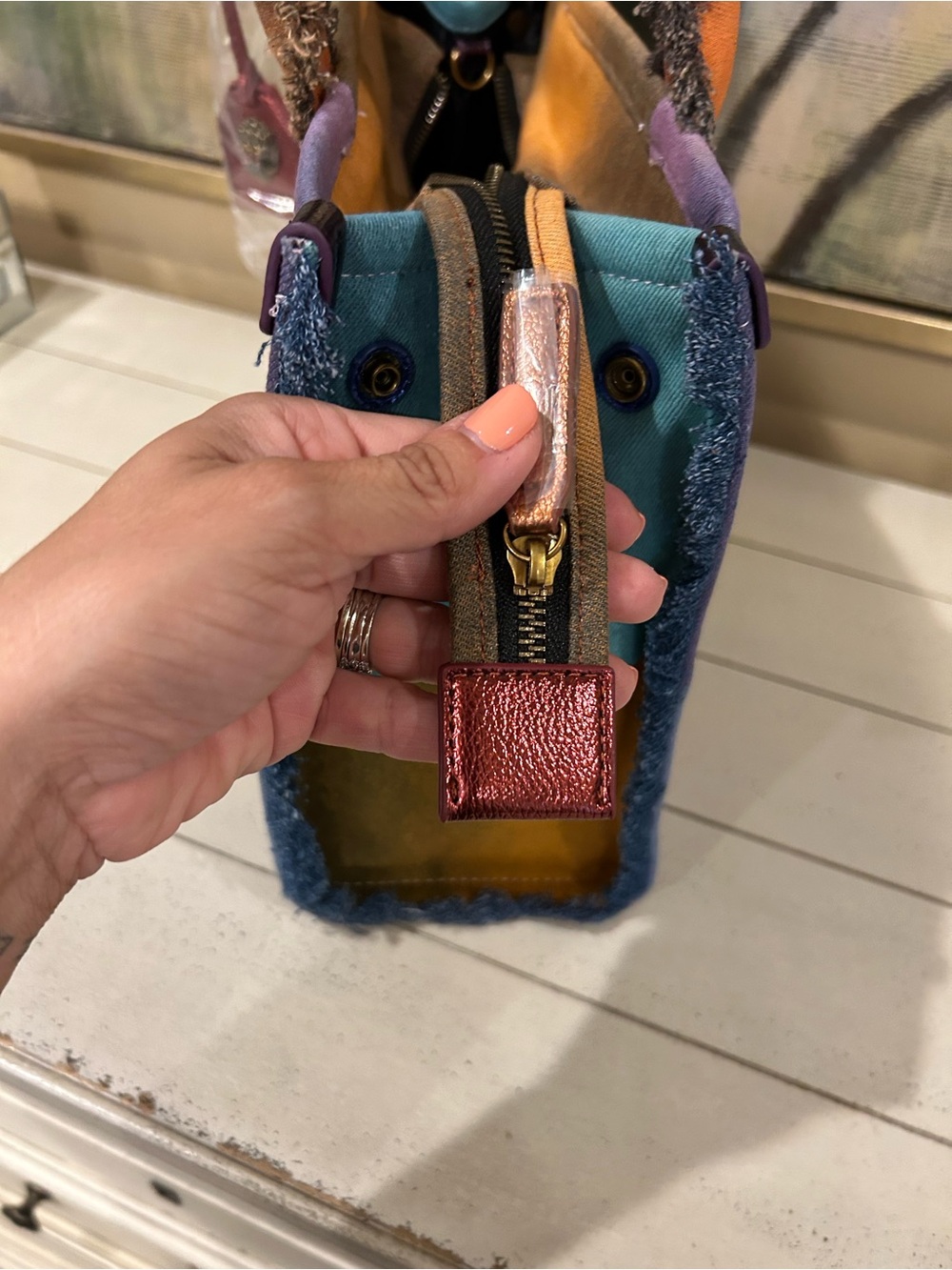 Kurt Geiger Denim MultiColor Tote-NWT - Picture 7 of 14